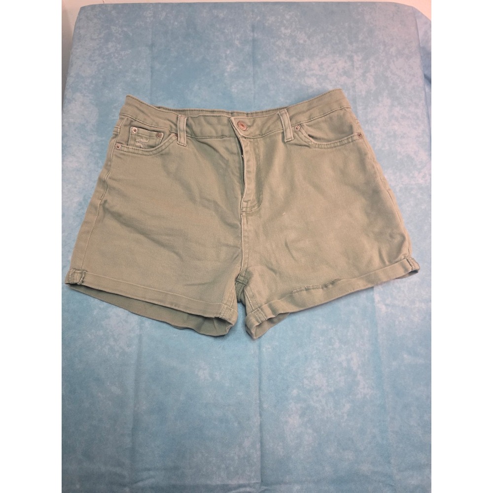 Denim Premium Collection Sage Green Cuffed Denim Shorts